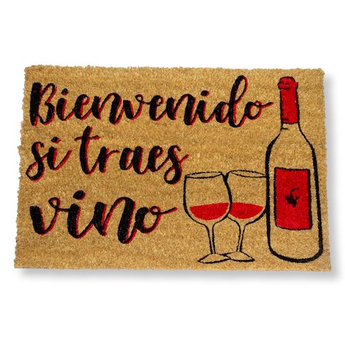 Felpudo coco Bienvenido traes vino, Felpudos originales Koko Doormats